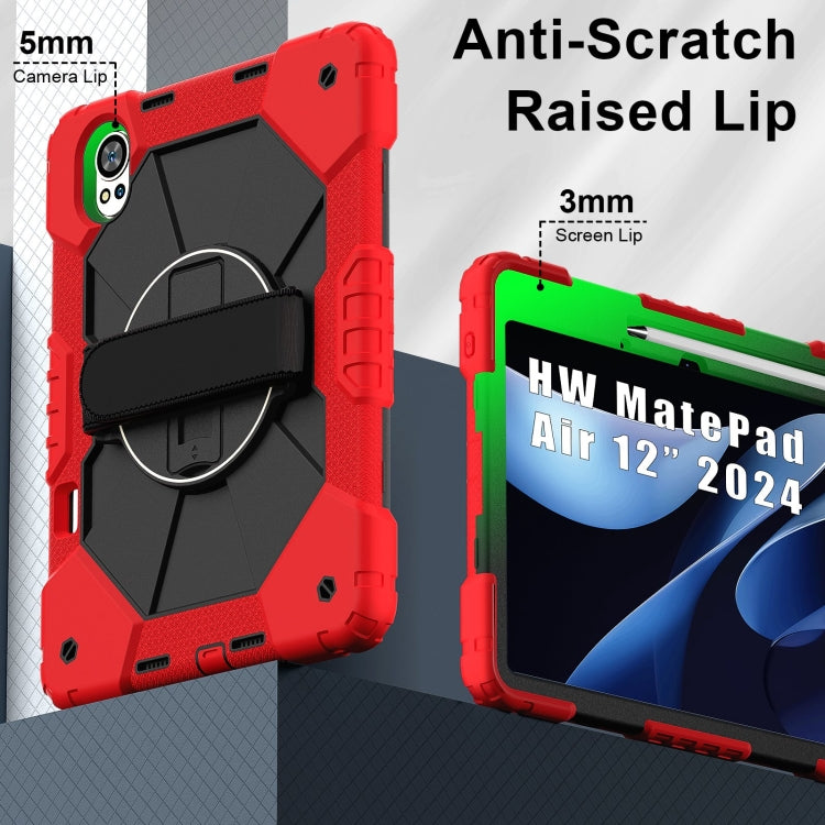 For Huawei MatePad Air 12 2024 Contrast Color Robot Silicone Hybrid PC Tablet Case(Red Black)