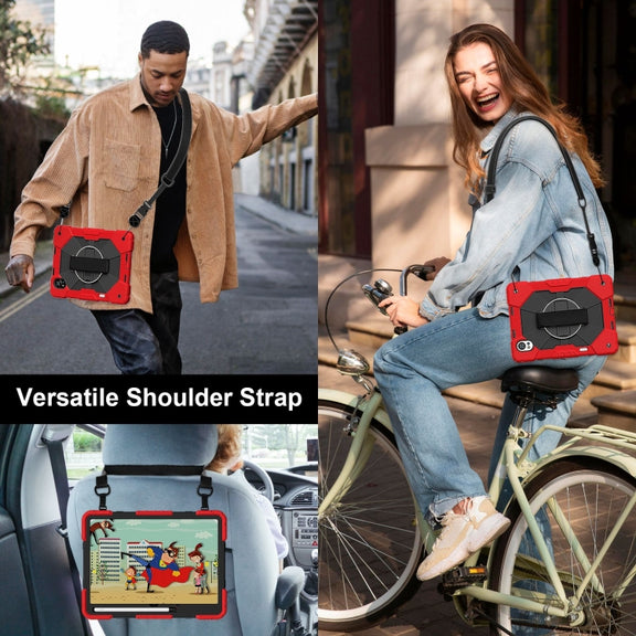 For Huawei MatePad Air 12 2024 Contrast Color Robot Silicone Hybrid PC Tablet Case(Red Black)