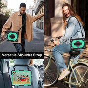 For Huawei MatePad 11.5 S Contrast Color Robot Silicone Hybrid PC Tablet Case(Black Mint Green)