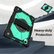 For Huawei MatePad 11.5 S Contrast Color Robot Silicone Hybrid PC Tablet Case(Black Mint Green)