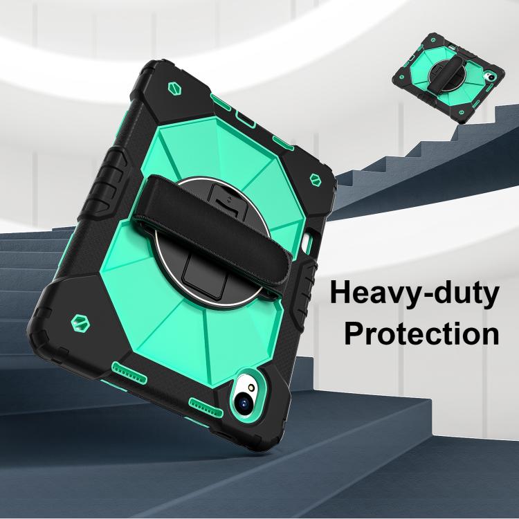 For Huawei MatePad 11.5 S Contrast Color Robot Silicone Hybrid PC Tablet Case(Black Mint Green)
