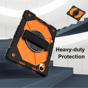 For Huawei MatePad 11.5 S Contrast Color Robot Silicone Hybrid PC Tablet Case(Black Orange)