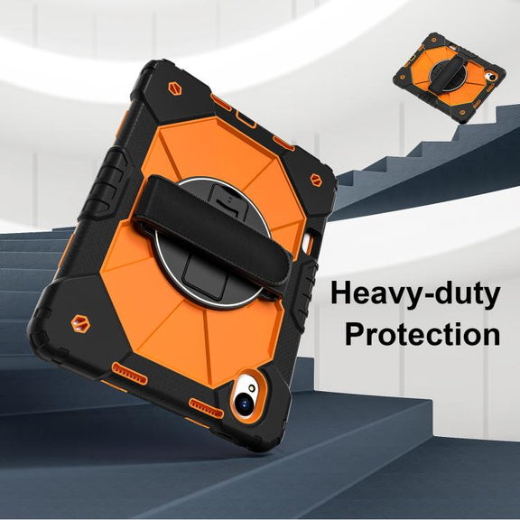 For Huawei MatePad 11.5 S Contrast Color Robot Silicone Hybrid PC Tablet Case(Black Orange)