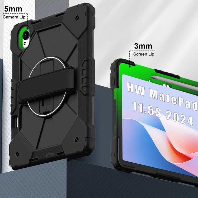For Huawei MatePad 11.5 S Contrast Color Robot Silicone Hybrid PC Tablet Case(Black)