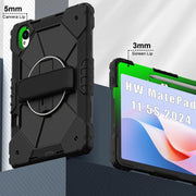 For Huawei MatePad 11.5 S Contrast Color Robot Silicone Hybrid PC Tablet Case(Black)
