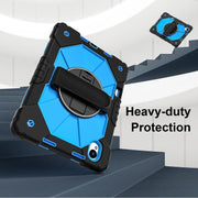 For Huawei MatePad 11.5 S Contrast Color Robot Silicone Hybrid PC Tablet Case(Black Blue)