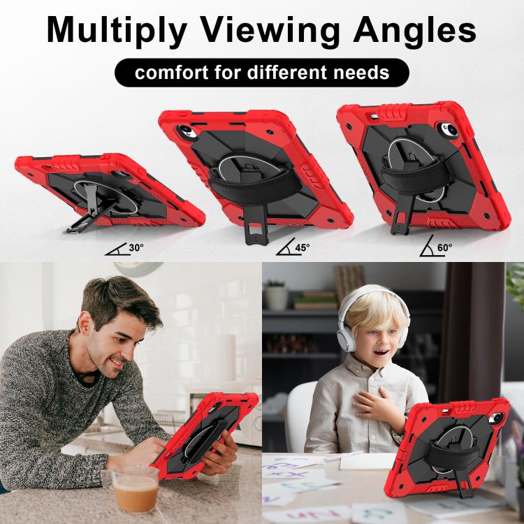 For Huawei MatePad 11.5 S Contrast Color Robot Silicone Hybrid PC Tablet Case(Red Black)
