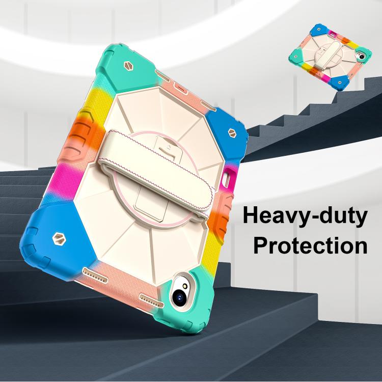 For Huawei MatePad 11.5 S Contrast Color Robot Silicone Hybrid PC Tablet Case(Colorful Blue)