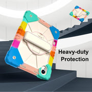 For Huawei MatePad 11.5 S Contrast Color Robot Silicone Hybrid PC Tablet Case(Colorful Blue)