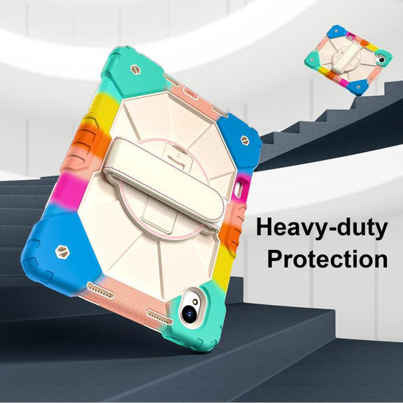 For Huawei MatePad 11.5 S Contrast Color Robot Silicone Hybrid PC Tablet Case(Colorful Blue)