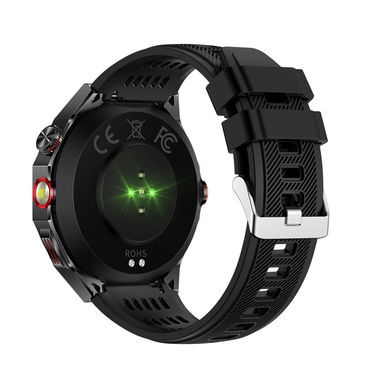 HT28 1.85 inch Silicone Strap IP68 Water-resistant Smart Watch, Support Sleep Monitoring(Black)