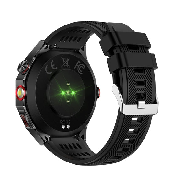 HT28 1.85 inch Silicone Strap IP68 Water-resistant Smart Watch, Support Sleep Monitoring(Black)