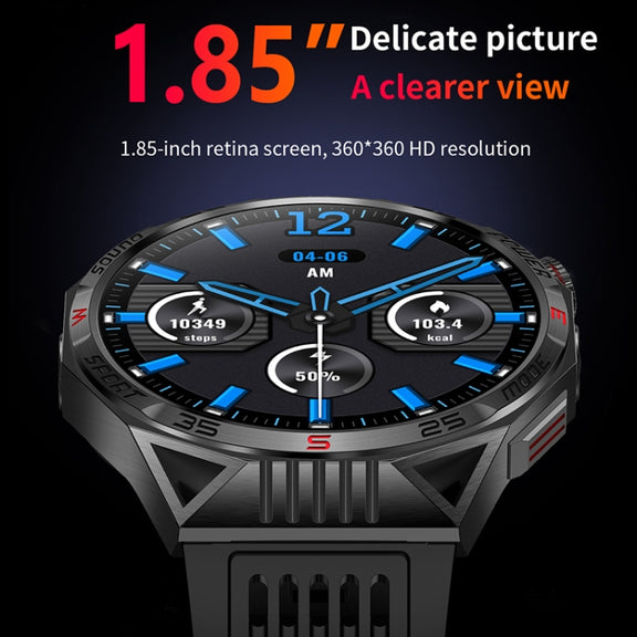 HT28 1.85 inch Silicone Strap IP68 Water-resistant Smart Watch, Support Sleep Monitoring(Blue)
