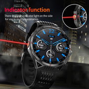 HT28 1.85 inch Silicone Strap IP68 Water-resistant Smart Watch, Support Sleep Monitoring(Blue)