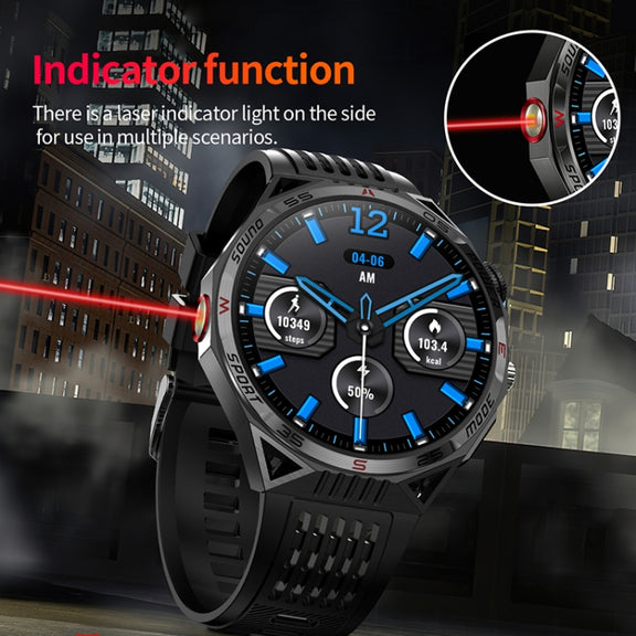 HT28 1.85 inch Silicone Strap IP68 Water-resistant Smart Watch, Support Sleep Monitoring(Black)