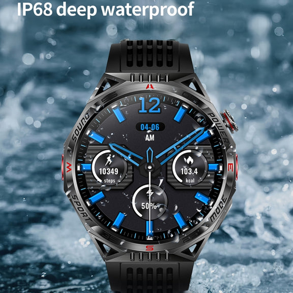 HT28 1.85 inch Silicone Strap IP68 Water-resistant Smart Watch, Support Sleep Monitoring(Blue)