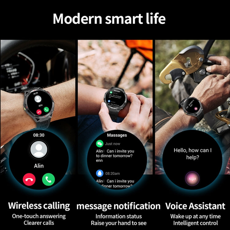 HT28 1.85 inch Silicone Strap IP68 Water-resistant Smart Watch, Support Sleep Monitoring(Blue)