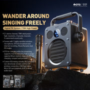 WK Beluga D7 Conductor HiFi Outdoor Portable Bluetooth Speaker(Black)
