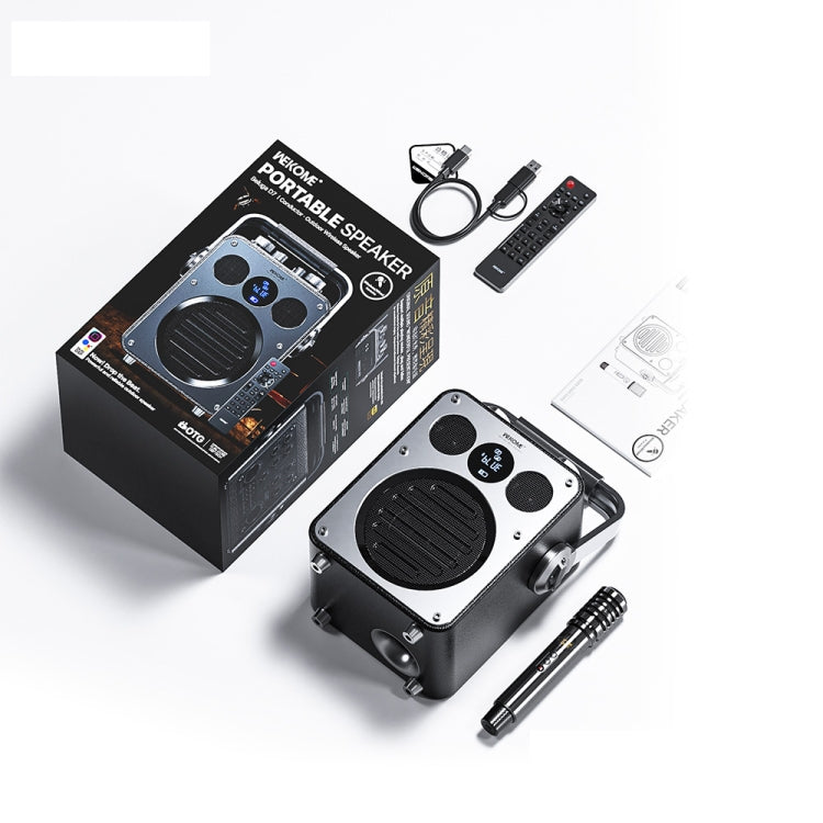 WK Beluga D7 Conductor HiFi Outdoor Portable Bluetooth Speaker(Black)