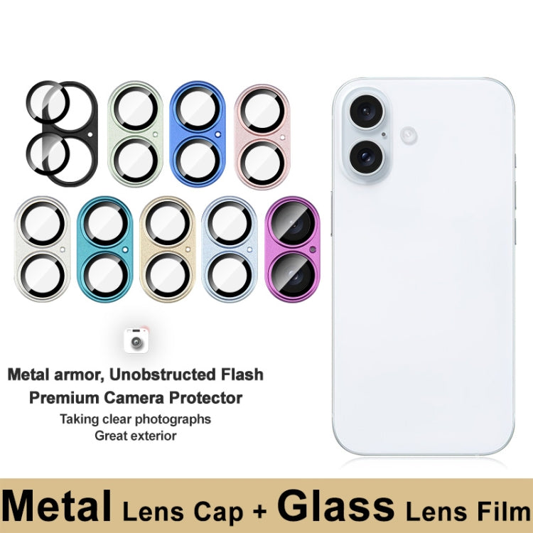 For iPhone 16 / 16 Plus IMAK Metal Armor Premium Camera Protector Film(Black)