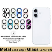 For iPhone 16 / 16 Plus IMAK Metal Armor Premium Camera Protector Film(Black)