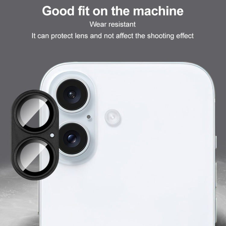 For iPhone 16 / 16 Plus IMAK Metal Armor Premium Camera Protector Film(Rose Red)