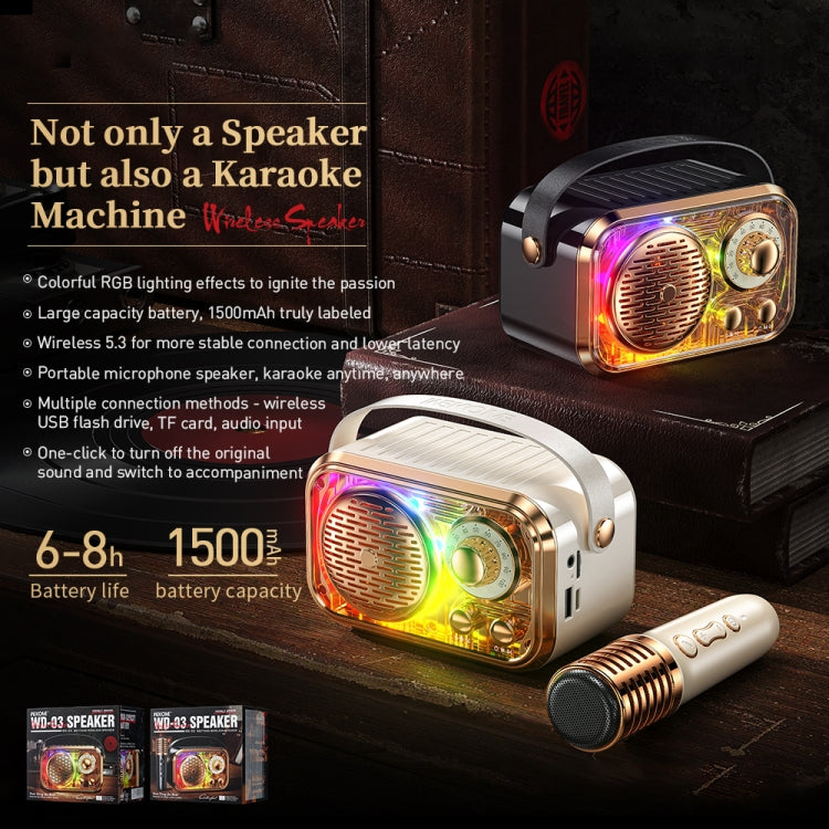 WK WD-03 Honey Portable Mini Bluetooth Speaker with RGB Light(Beige)