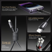JOYROOM S-A50 3A 480Mbps Fast Charging Data Cable, Type-C to 8 Pin Cable, Length: 1.2m(Dark Gray)