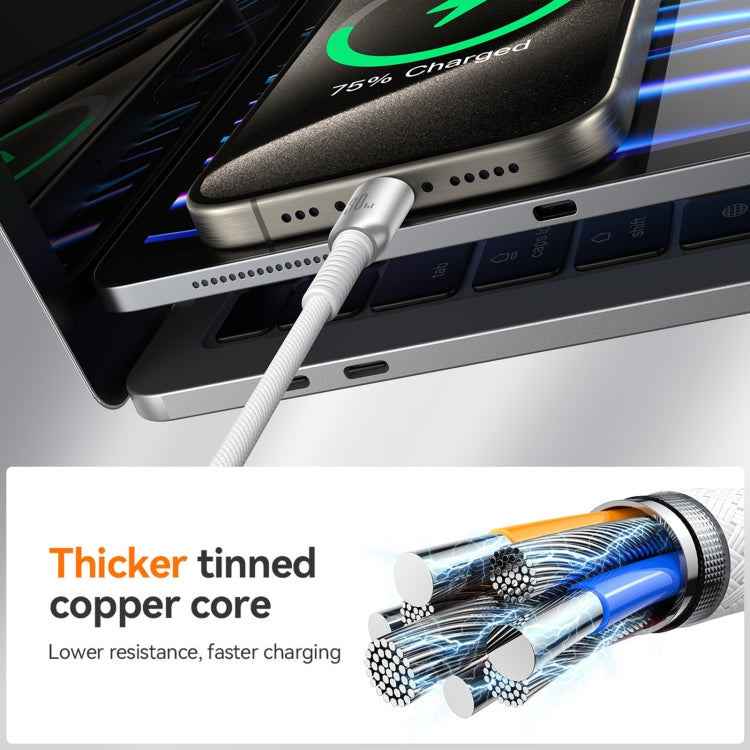 JOYROOM S-A51 Cutting-Edge Series 3A Fast Charging Data Cable, Type-C to 8 Pin Cable, Length: 1.2m(Light Gray)