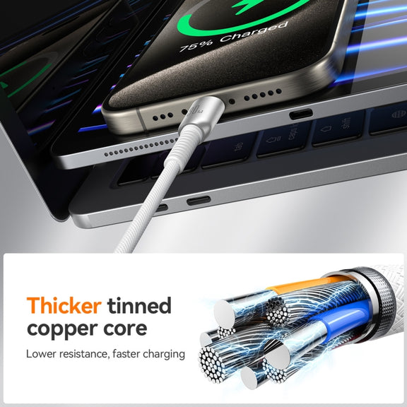 JOYROOM S-A51 Cutting-Edge Series 3A Fast Charging Data Cable, Type-C to 8 Pin Cable, Length: 1.2m(Light Gray)