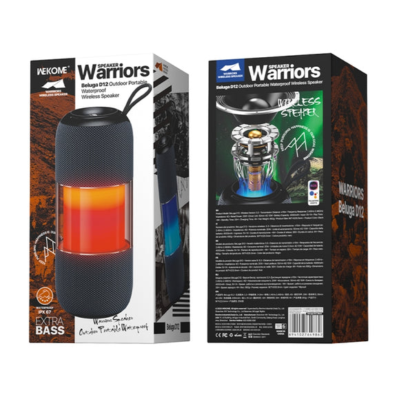 WK Beluga D12 Warrior Outdoor Water-resistant Portable Bluetooth Speaker(Black)