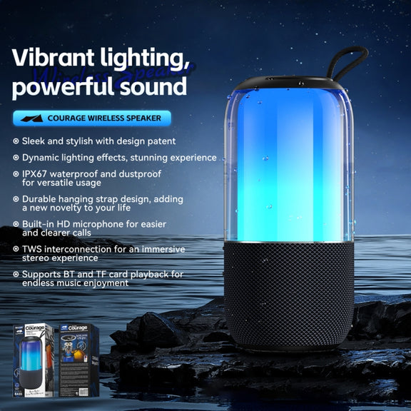 WK Beluga D13 Outdoor Water-resistant Portable Bluetooth Speaker(Black)