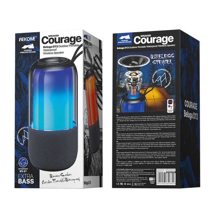 WK Beluga D13 Outdoor Water-resistant Portable Bluetooth Speaker(Black)