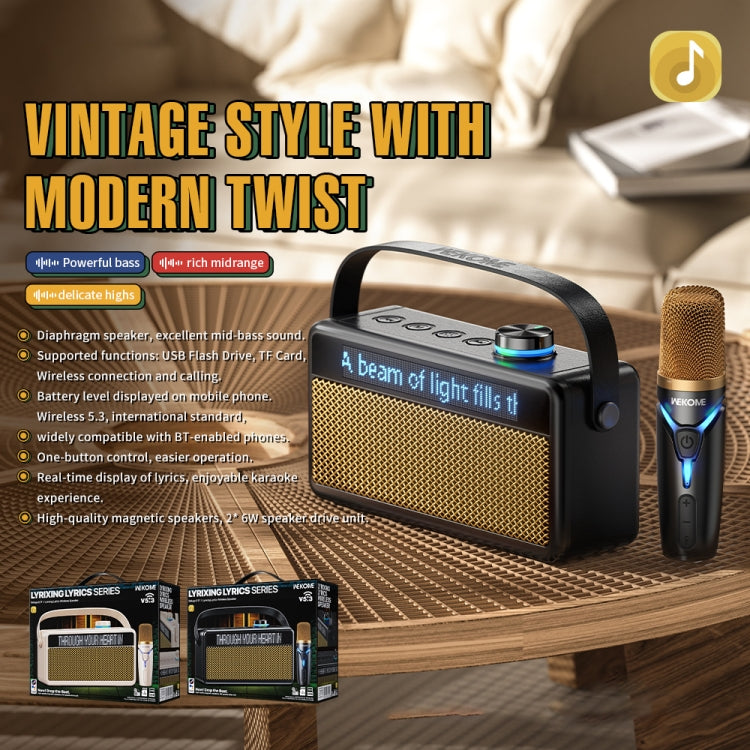 WK Beluga D17 Lyrics Bluetooth Speaker(Beige)
