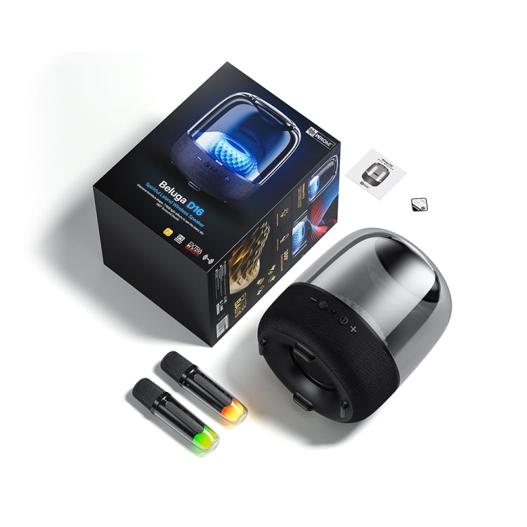 WK Beluga D16 Smart Island Desktop Bluetooth Speaker with Dual Microphones(Black)