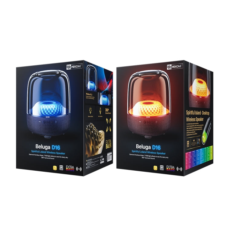 WK Beluga D16 Smart Island Desktop Bluetooth Speaker with Dual Microphones(Black)