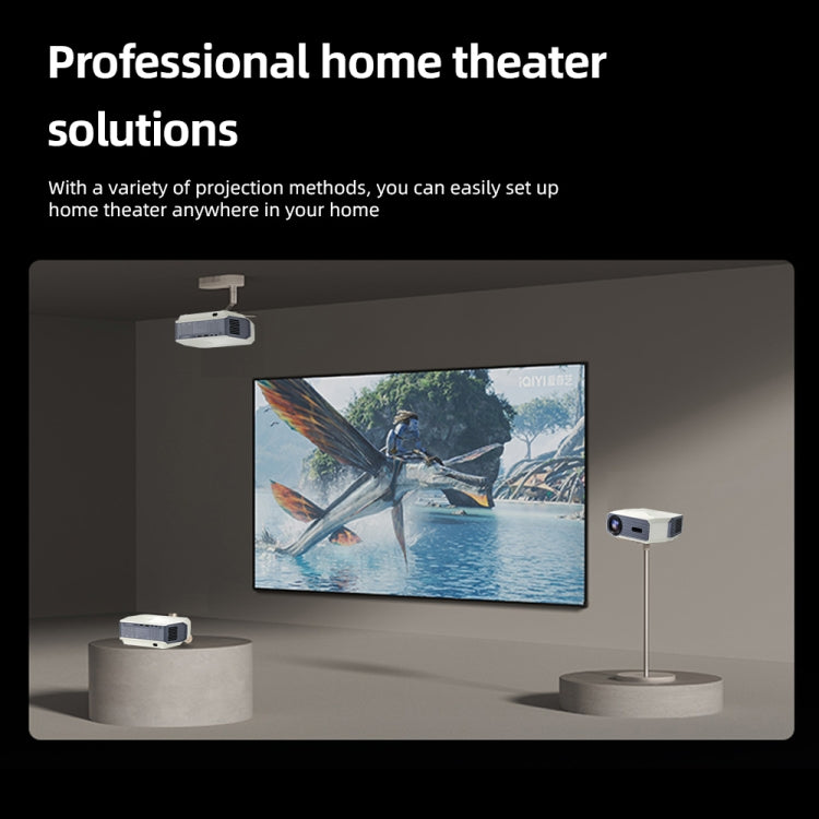 AUN A004 Pro 1920 x 1080P 9000Lumen Android 9.0 Portable LCD Projector, AU Plug(White)