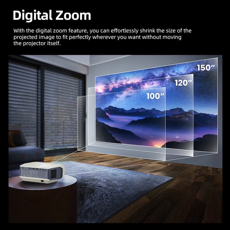 AUN A004 Pro 1920 x 1080P 9000Lumen Android 9.0 Portable LCD Projector, AU Plug(White)