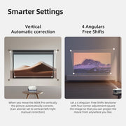 AUN A004 Pro 1920 x 1080P 9000Lumen Android 9.0 Portable LCD Projector, AU Plug(White)