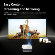 AUN A004 Pro 1920 x 1080P 9000Lumen Android 9.0 Portable LCD Projector, AU Plug(White)