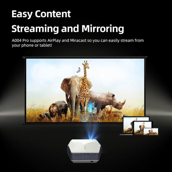 AUN A004 Pro 1920 x 1080P 9000Lumen Android 9.0 Portable LCD Projector, AU Plug(White)