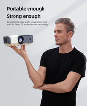 AUN A004 Pro 1920 x 1080P 9000Lumen Android 9.0 Portable LCD Projector, AU Plug(White)