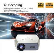 AUN A004 Pro 1920 x 1080P 9000Lumen Android 9.0 Portable LCD Projector, AU Plug(White)