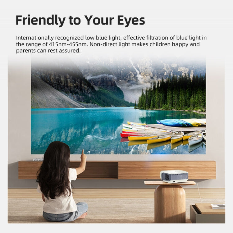 AUN A004 Pro 1920 x 1080P 9000Lumen Android 9.0 Portable LCD Projector, AU Plug(White)