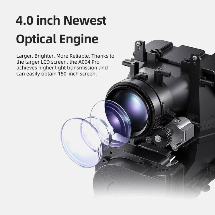 AUN A004 Pro 1920 x 1080P 9000Lumen Android 9.0 Portable LCD Projector, AU Plug(White)