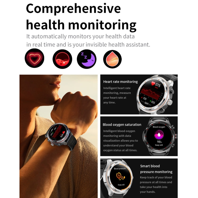 LC19 1.53 inch 2 in 1 Bluetooth Earphone IP67 Water-resistant Smart Watch, Support Sleep Monitoring(Black)