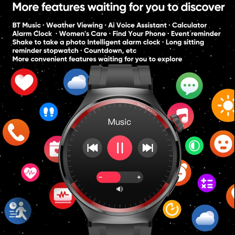 MT78 1.43 inch IP67 Water-resistant Smart Watch, Support Sleep Monitoring(Black)