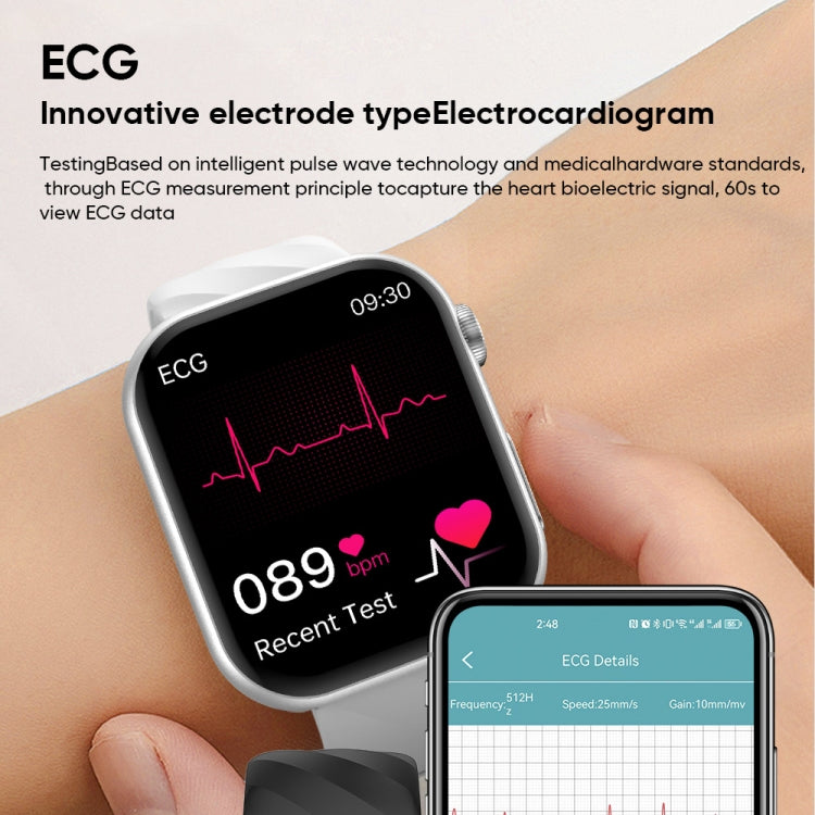 MT500 1.97 inch IP67 Water-resistant Smart Watch, Support Electrocardiogram / Temperature Measurement(Black)