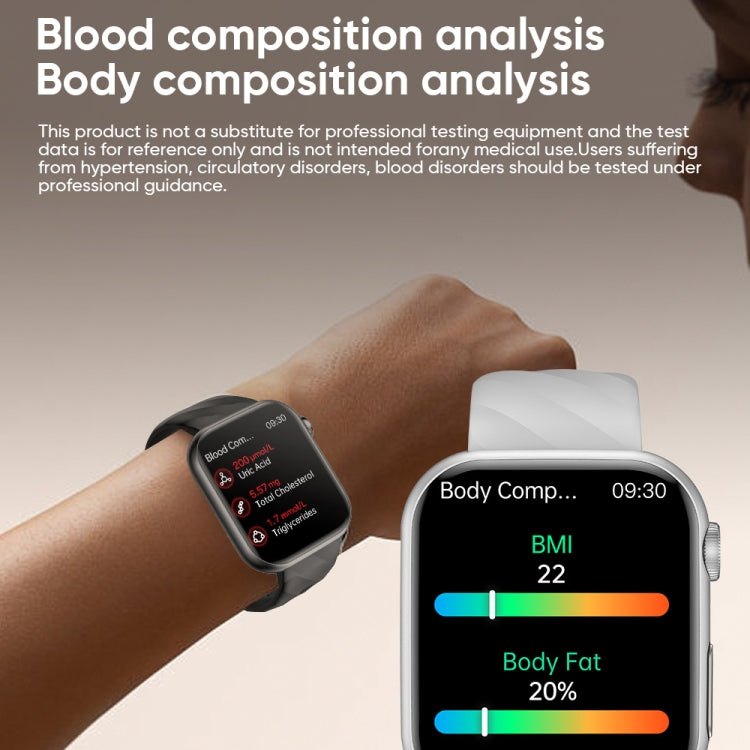 MT500 1.97 inch IP67 Water-resistant Smart Watch, Support Electrocardiogram / Temperature Measurement(White)