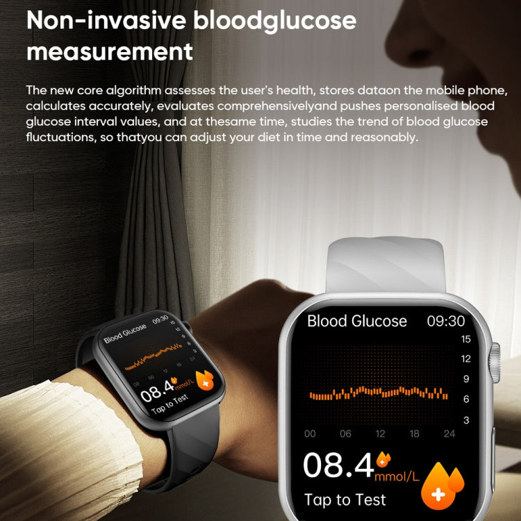 MT500 1.97 inch IP67 Water-resistant Smart Watch, Support Electrocardiogram / Temperature Measurement(Black)